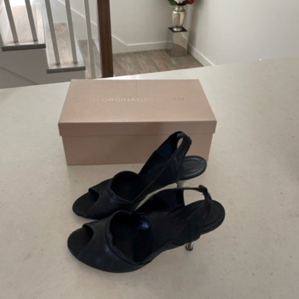 Georgina Goodman Black Open Toe Sling-backs. 41 EU